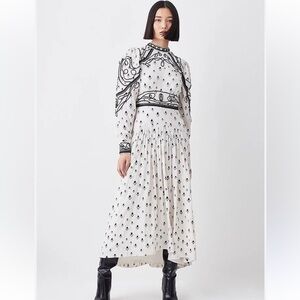 Karen Millen Monochrome Embroidered Dress